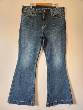 Silver Jeans Co. High Note Flare High Rise Western Denim Size 16 EUC Rodeo